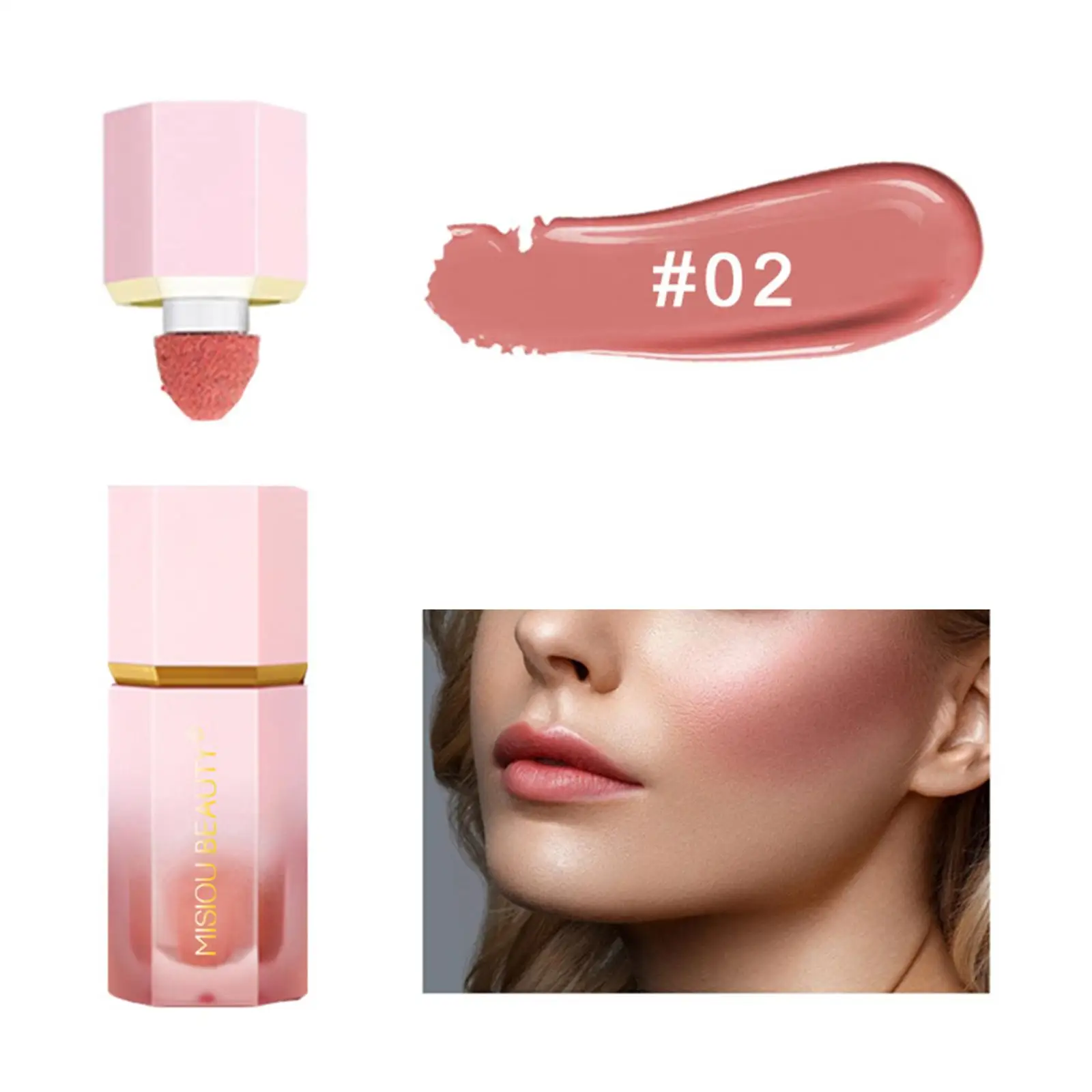 Creme hidratante suave Face Blush, Blush líquido nas bochechas para olhos e lábios, estilo B, 6