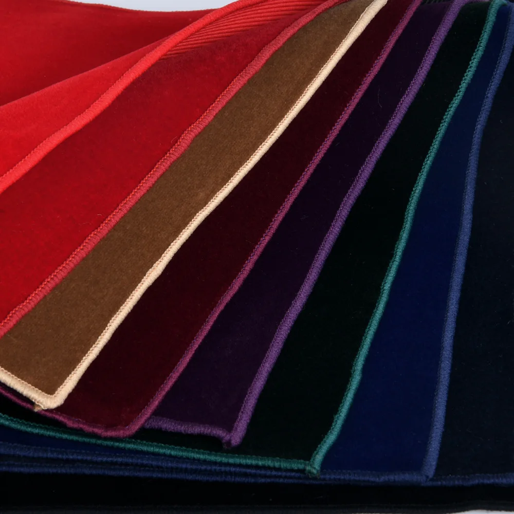 23cm Men's Velvet Pocket Square Solid Color Navy Wine Red Soft Handkerchief Wedding Party Groom Hanky Towel Business Chest Scarf