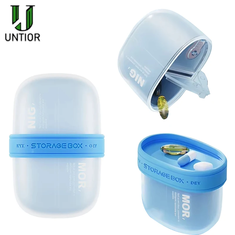 

4-Grid Pill Organizer Mini Portable Daily Travel Tablet Case for Vitamin Cod Liver Oil Supplement Container Medicine Storage Box