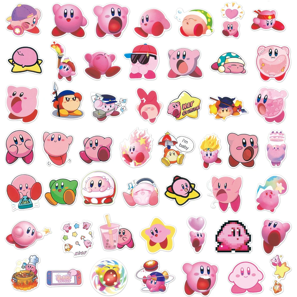 10/30/50/100PCS Game Kirby Stickers Kawaii Decals Classic Toy DIY Phone Luggage Guitar Car Cartoon Graffiti Sticker Kids Gift