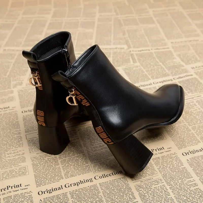 New In Ankle Boots for Women Heeled Very High Heels Woman Short Shoes Autumn Sale On Offer Chic and Elegant Quality Boot Booties