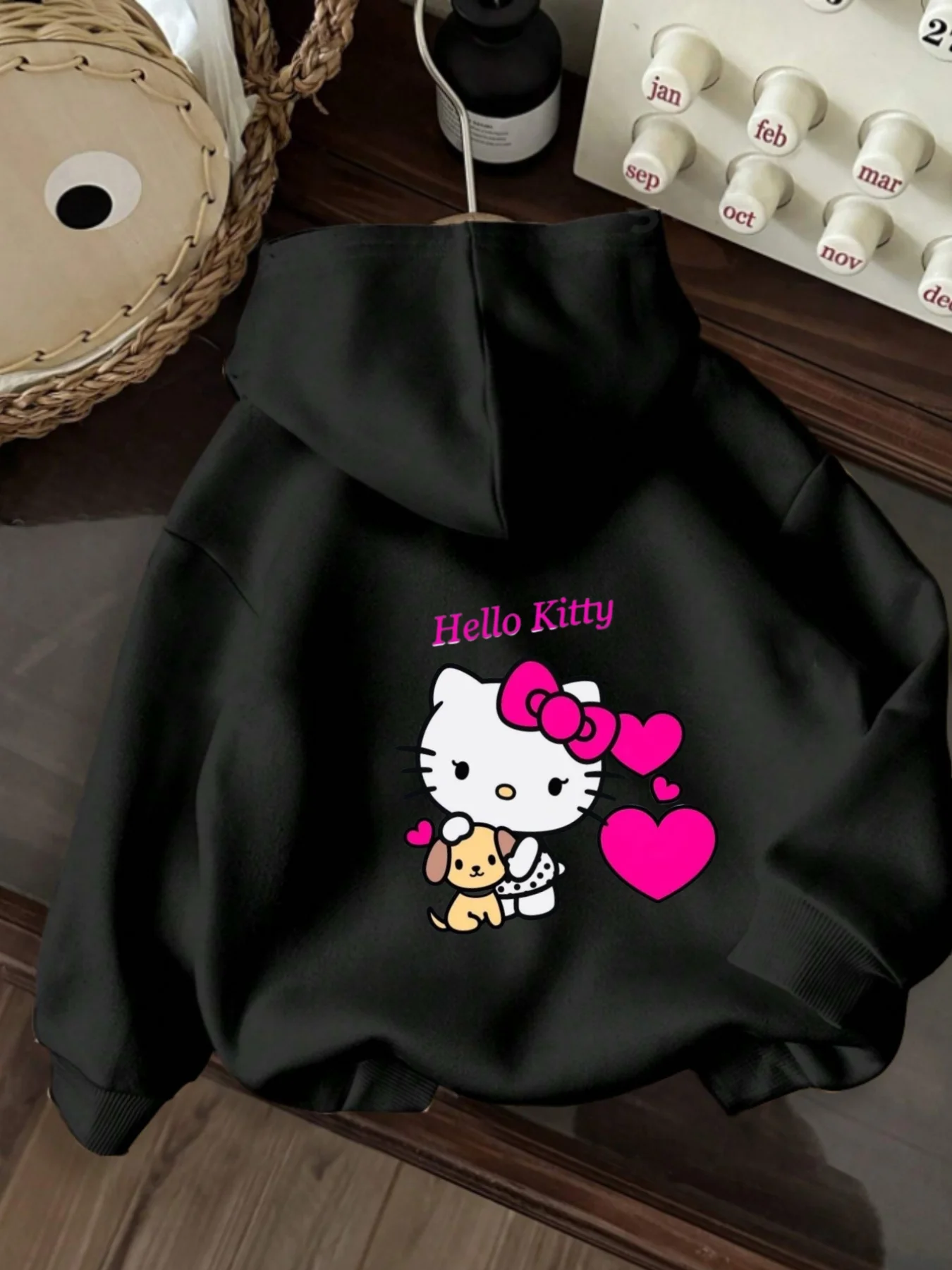 サンリオ ハローキティ レディース パーカー 秋冬 フリース カジュアル ユニセックス プルオーバー スウェットシャツ 衣類 フーディー オーバーサイズ ストリートウェア