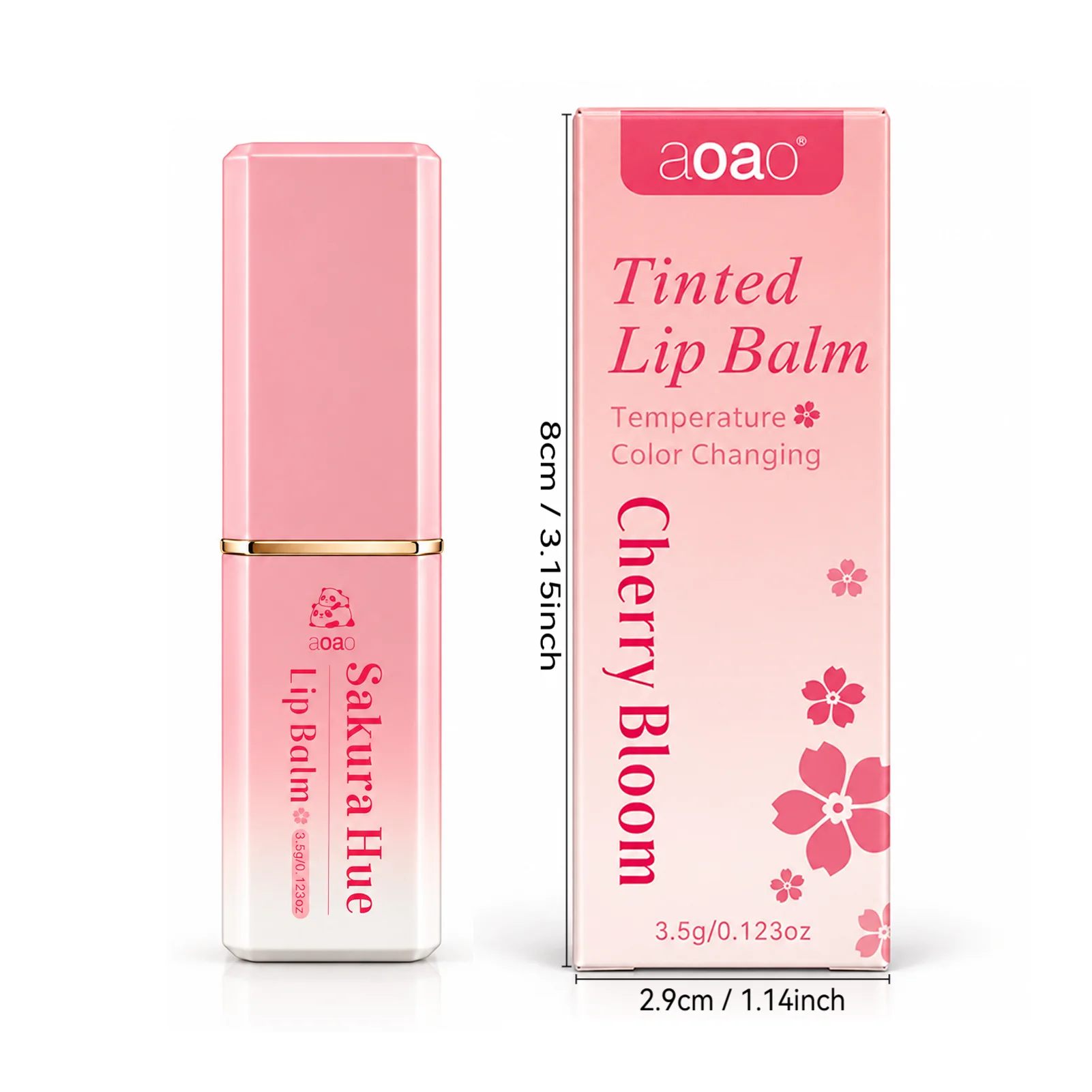 Sakura Hue Lip Balm, Cherry Blossom Scent Lip Care, Light Non-Greasy Lip Moisturizer, Daily Hydrating Lip Balm for Dry Lips 3.5g