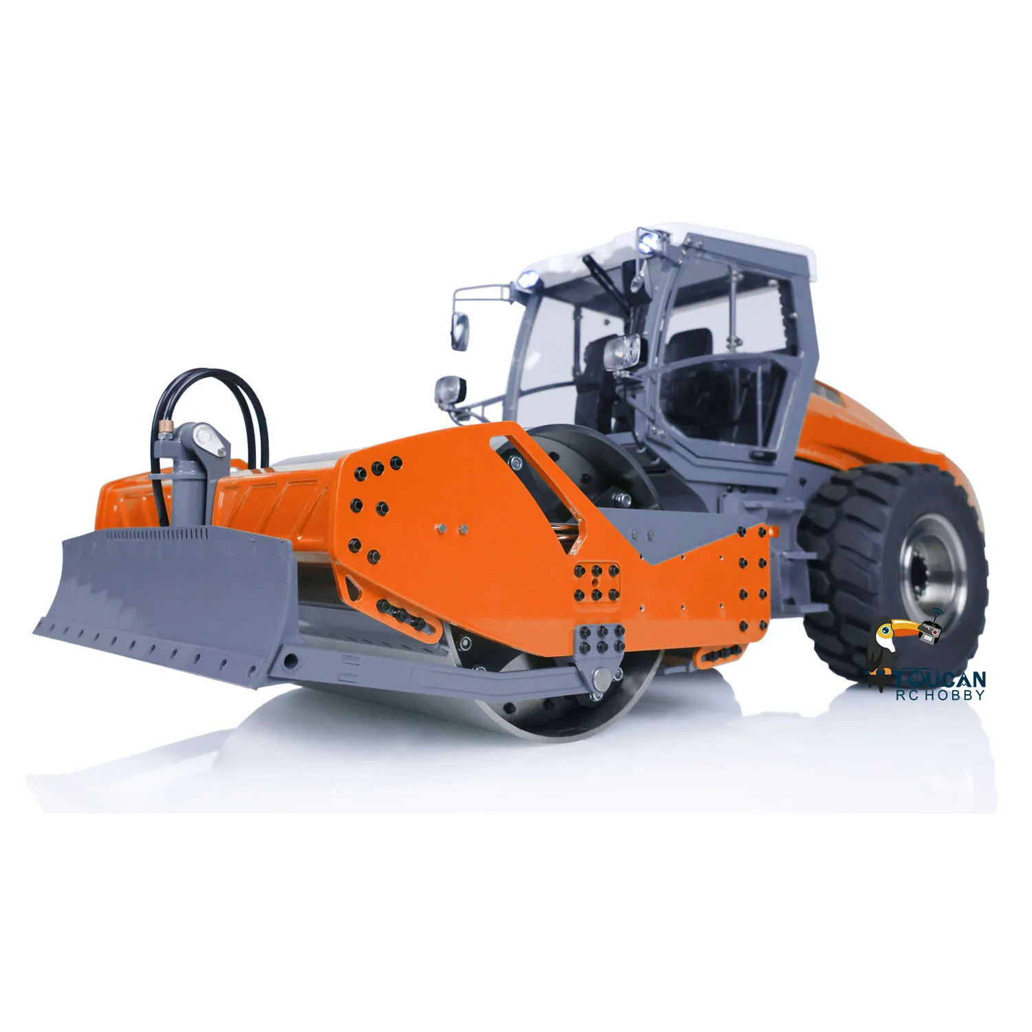 ในสต็อก 1:14 LESU โลหะ RC Hydraulic Road Roller Aoue-H13i TOUCAN HOBBY ไฟฟ้าสีส้มวิศวกรรมยานพาหนะรถ TH22705