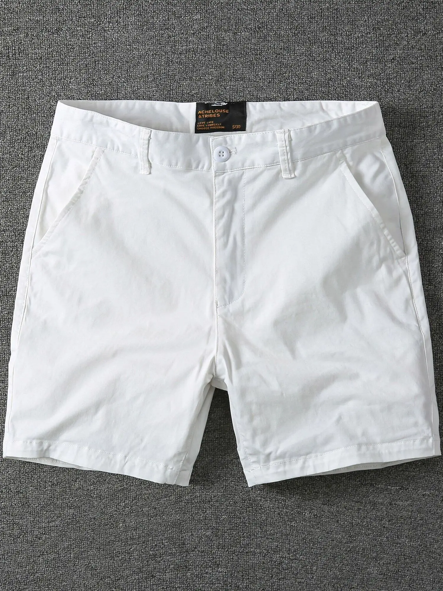 

Мужские летние повседневные хлопковые шорты-бриджи Slim Fit, белые, тонкие, эластичные, модные, молодежные, с завышенной талией, для пляжа