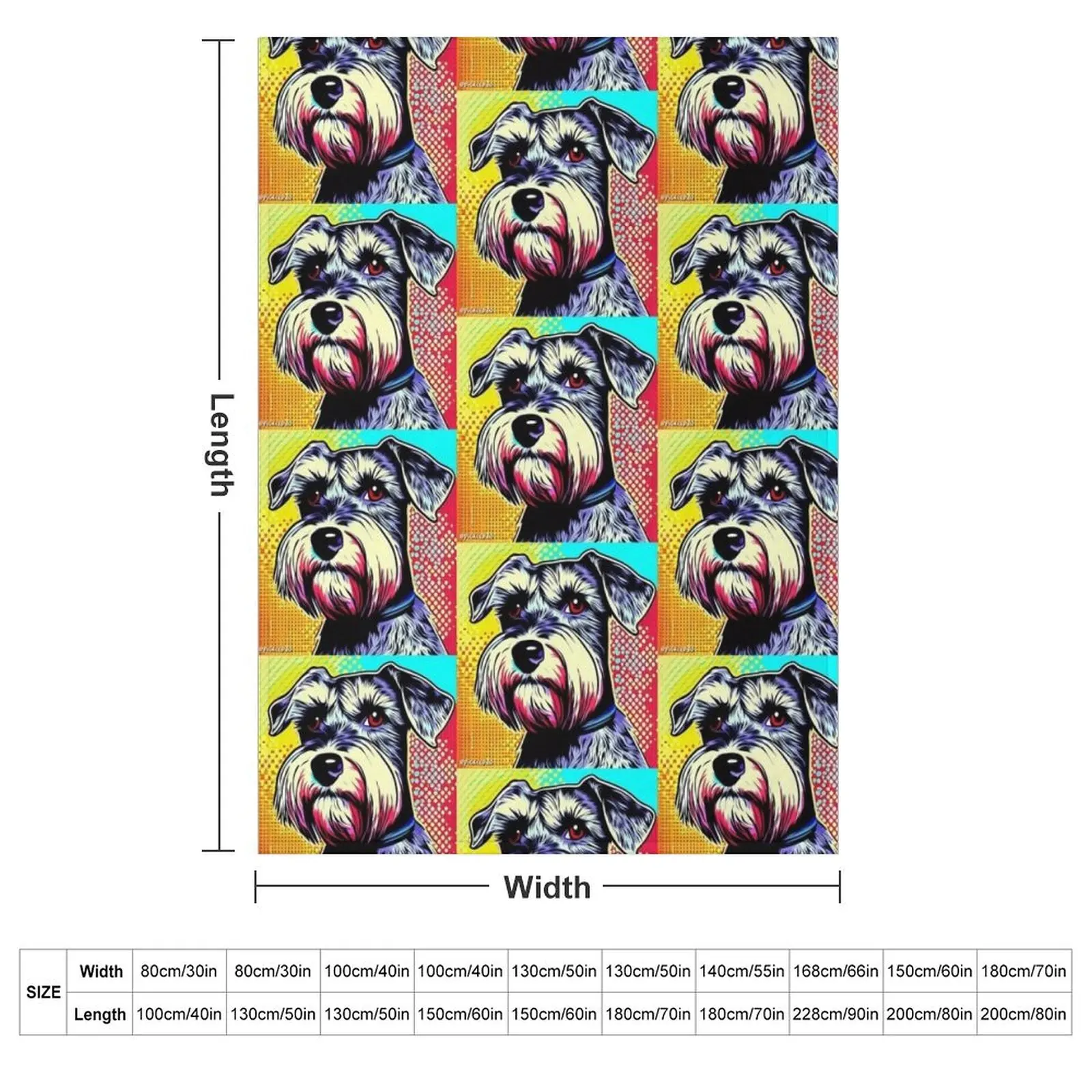 Schnauzer Pop Art Throw Blanket Sofa Hairys Softest anime Blankets