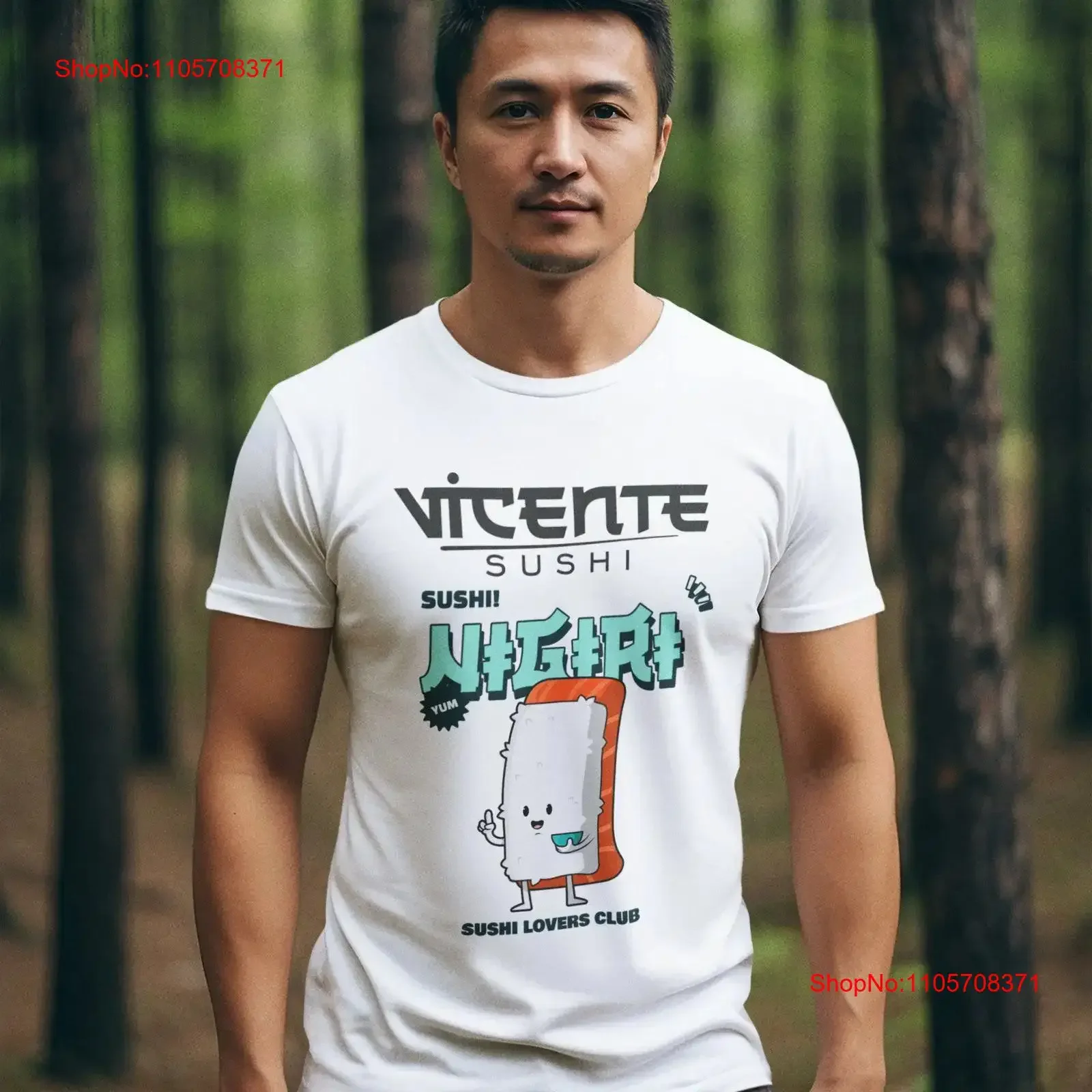 Vicente Sushi Special Edition T shirt Japanese Cuisine Nigiri vintage Washed Comfortable Breathable Soft Top For Everyday Wear