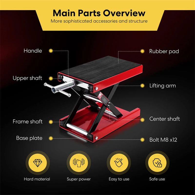 Motorcycle Lift Table 1100 Lbs Heavy Duty Hydraulic Lift Steel Dirt Bike ATV Wide Deck Scissor Lift Jack Table Foot Stand Jack