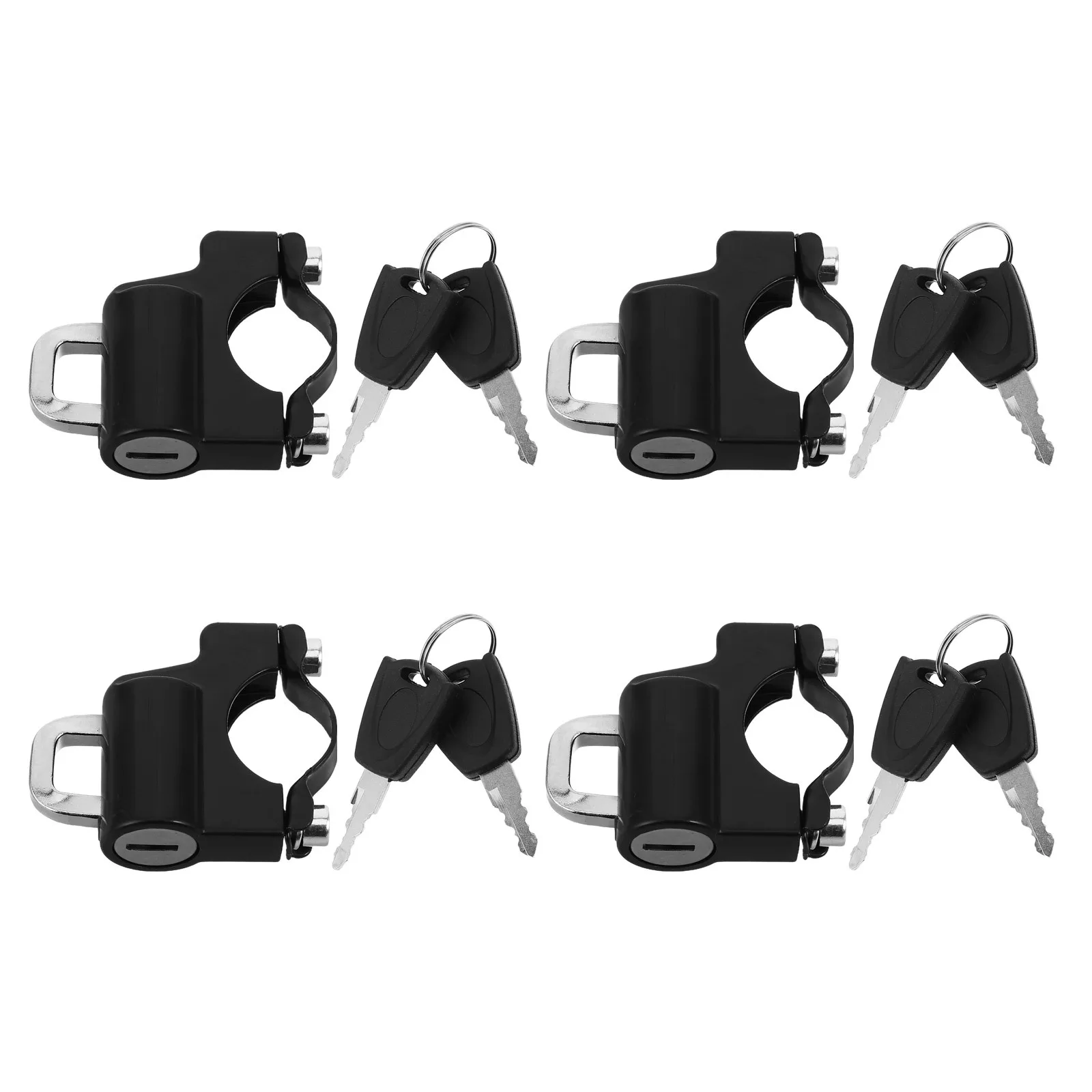 

4Pcs Motorcycle Lock Set Secure Handlebar 2.0-2.6cm Mount Padlock Anti Theft Tamper Proof Hook for Bikes Scooters