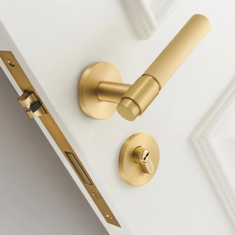 Copper Stripe Magnetic Suction Mute Lock Body Optional Bronze Bright Gold Matte Gold Doorknob Protector Copper