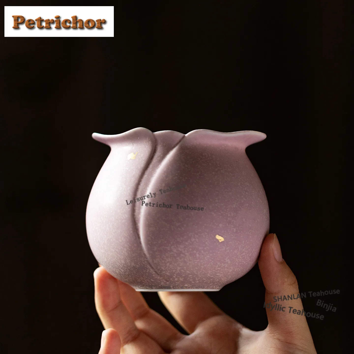 

350ml Sprinkle Gold Purple Tulip Jianshui Tea Wash Bowl Writing-brush Washer Water Washing Slag Tank Chaxi Accessorie Decoration