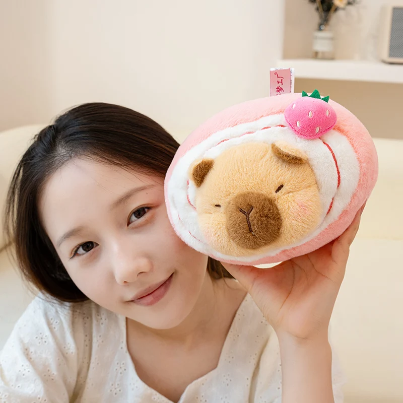 23cm Cartoon Dessert Capybara Plush Doll Doughnut Teacup Cake Swiss Roll Capybara Plush Toy Home Decoration Gift For Children