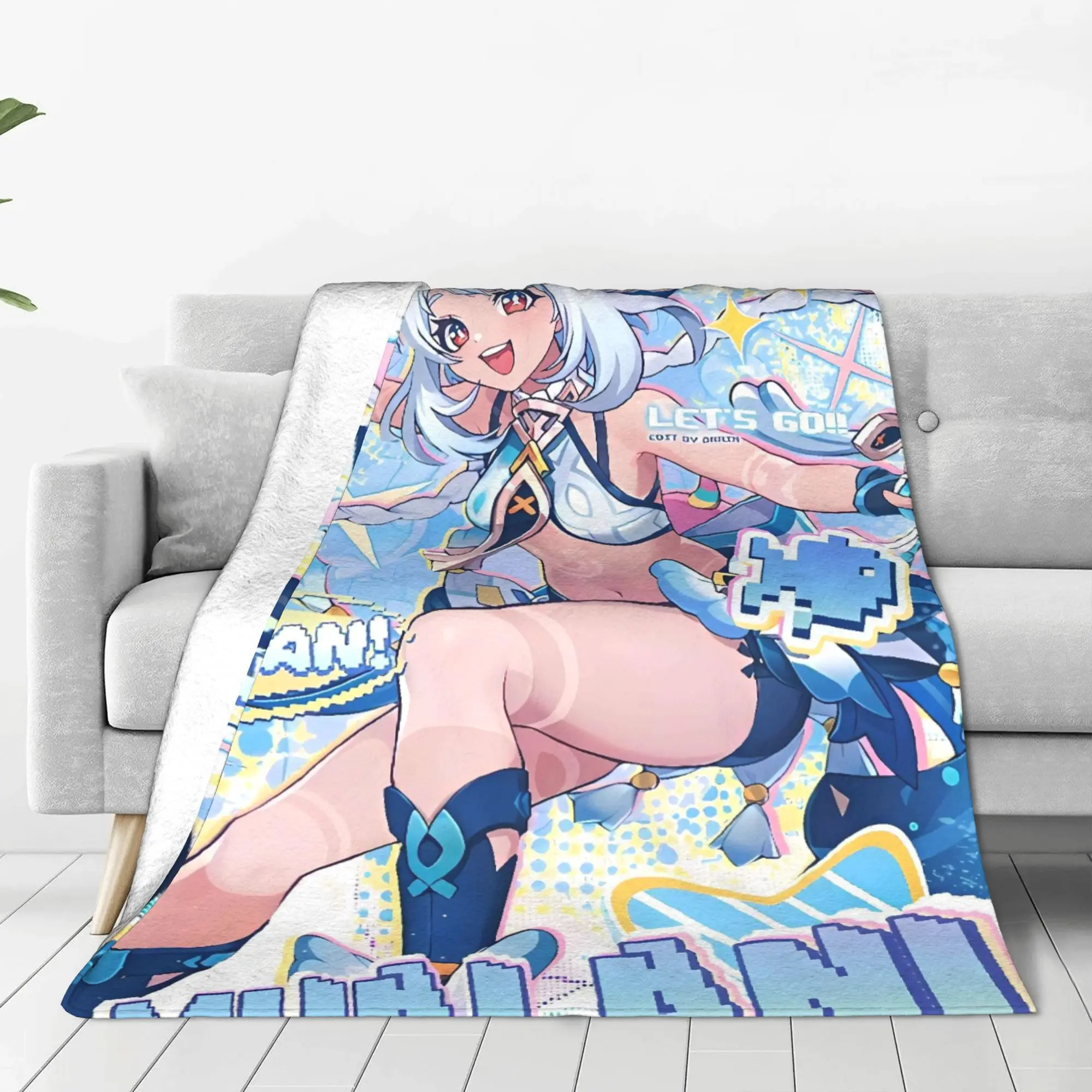 Super Soft BlanketBoy Girl Anime game Genshin Impact Throw Blanket  Flannel Bedspread For Couch Bed Comfortable Sofa Bed Cover