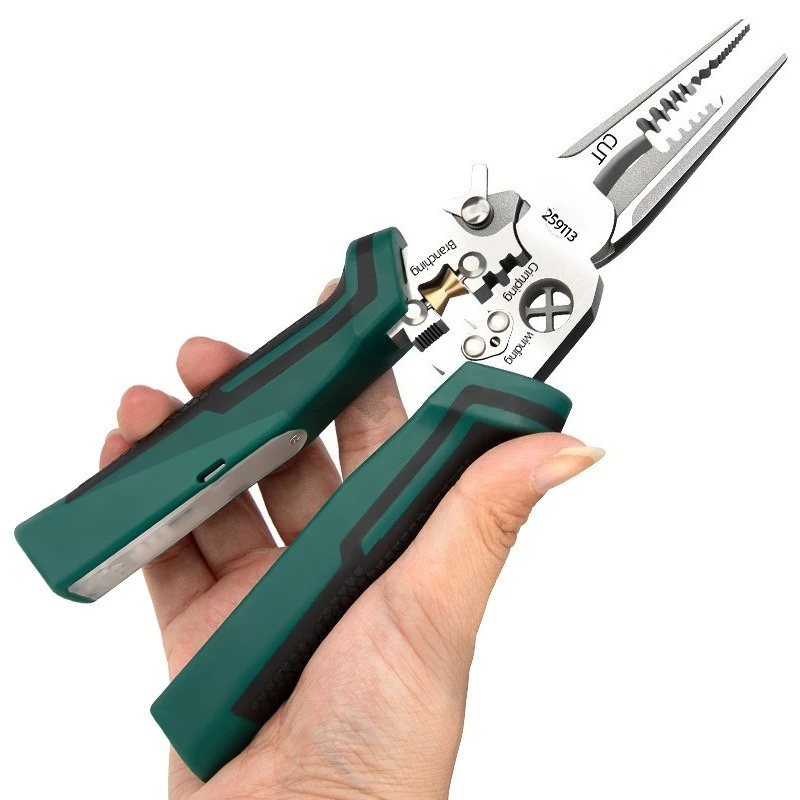 For Special Tools for Electricians Multifunctional Electrician Pliers, Wire Stripping Pliers with Tester Pen Stripping Pliers