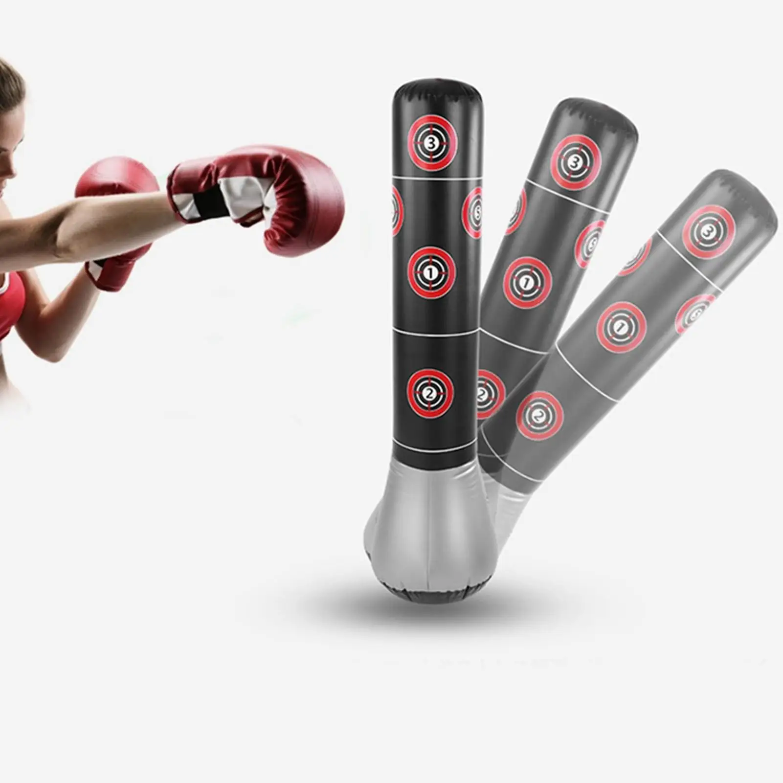 1.45m Inflatable Boxing Tumbler Bag - Kick Training & Pressure Relief Indoor Fitness Accessory