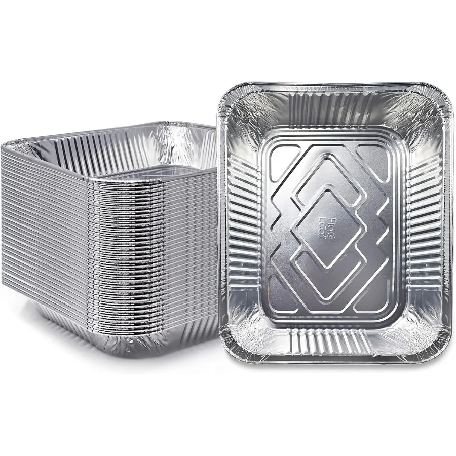 

(120 Pack) Premium Lasagna Pans 14" x 10" x 3” Heavy Duty l Disposable Aluminum Foil for Roasting Turkey, Baking, or Cooking