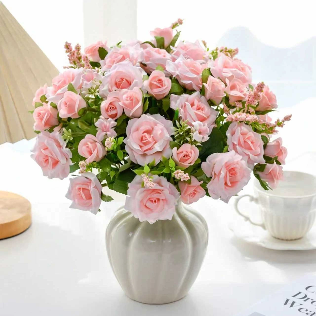 Künstliche Blume Seidenrose Heim Büro Party Vasendekoration Garten im Freien Valentinstag Braut Hochzeitsstrauß DIY Geschenk Requisite – Detail 6