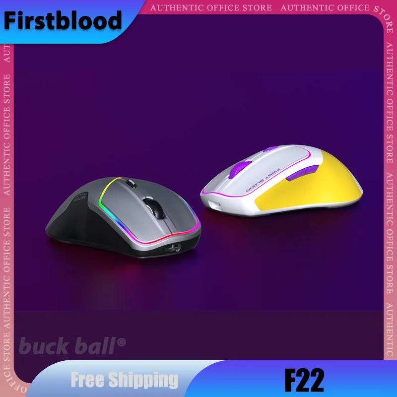 

Firstblood F22 Gamer Mouse 3 Mode 2.4G Bluetooth Wireless Mouse PAW3370 19000DPI Adjustable RGB Gaming E-sport Office Mice Gifts