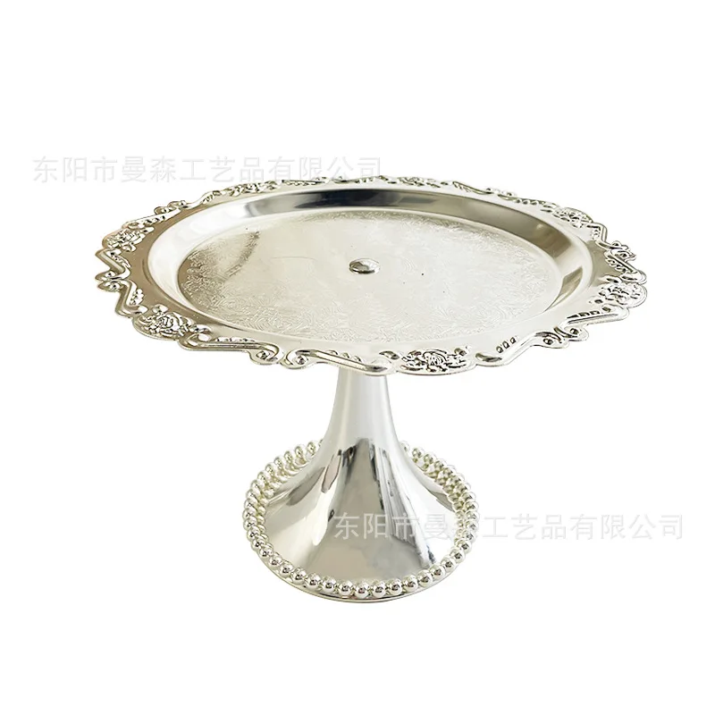 

PYH metal cake plate wedding party dessert table props dim sum high foot plate home decoration ornament