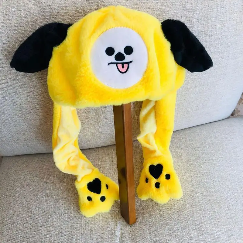 Anime Cartoon Bt21 Cooky Chimmy Tata Plush Hat Autumn Winter New Long Neck Scarf and Ear Protection Integrated Hat To Keep Warm