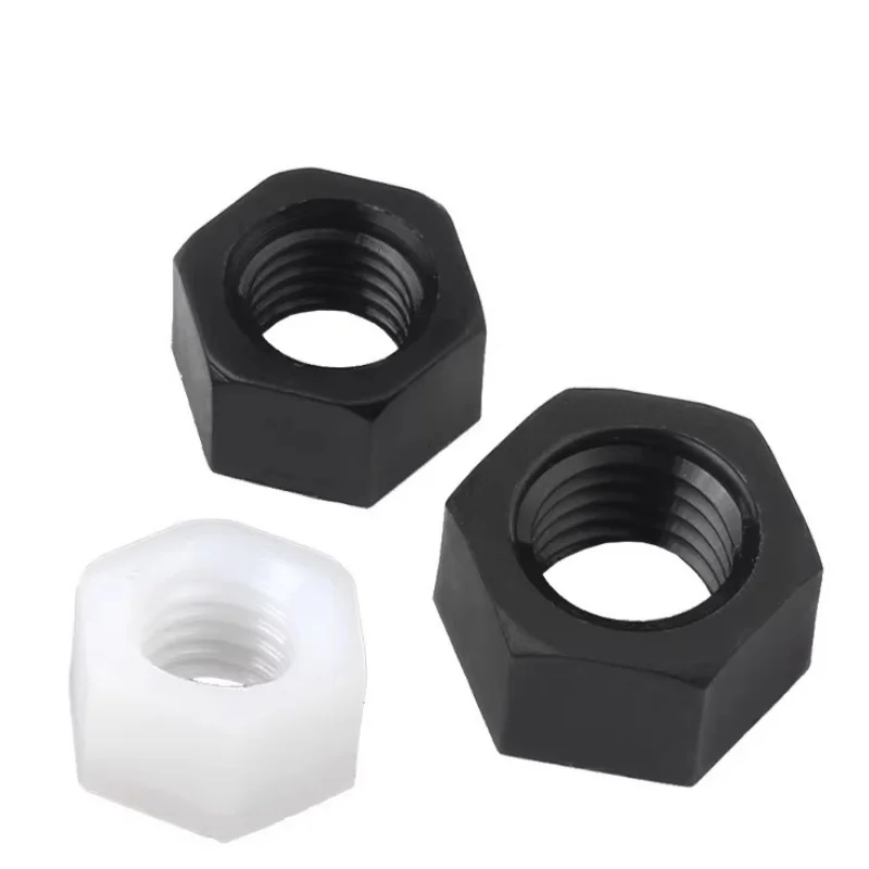 90pcs Nylon Acorn Cap Dome Nuts White/ Black Plastic Hexagon Hex Nut Set M2 M2.5 M3 M4 M5 M6 M8 M10 M12 For Insulation Use
