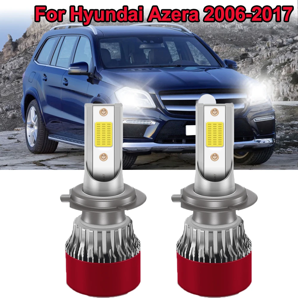 

2PCS H7 LED Headlight Headlamp Bulbs For Hyundai Azera 2006-2017 High/ Low Beam Turbo Fan Cooling Fast dissipation Light Bulbs