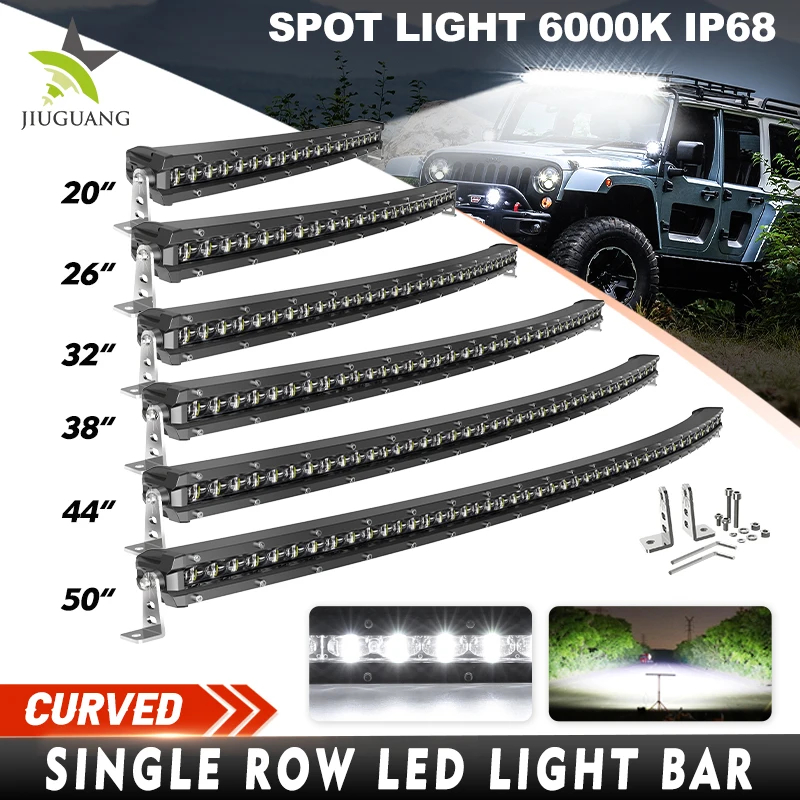 

HL изогнутая светодиодная полоса 20-50 дюймов, тонкие точечные комбинированные лучи, светодиодные фары дальнего света 6000K для 4x4 грузовиков, внедорожников, 12 В 24 В