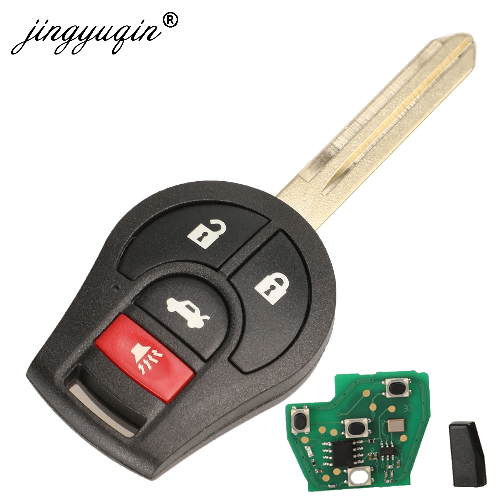 Jingyuqin chave remota de carro com 3/4 botões 315MHZ para Nissan Keyless Entry 46 Chip Fob Transmissor CWTWB1U751 TWB1U761 H0561-C993A