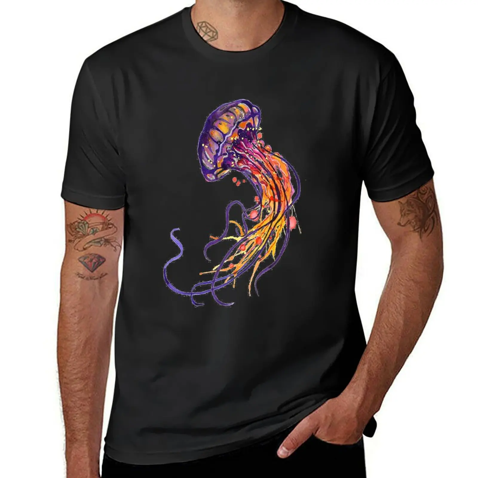 Jellyfish Watercolor T-Shirt shirts graphic tees new edition plain black t shirts men