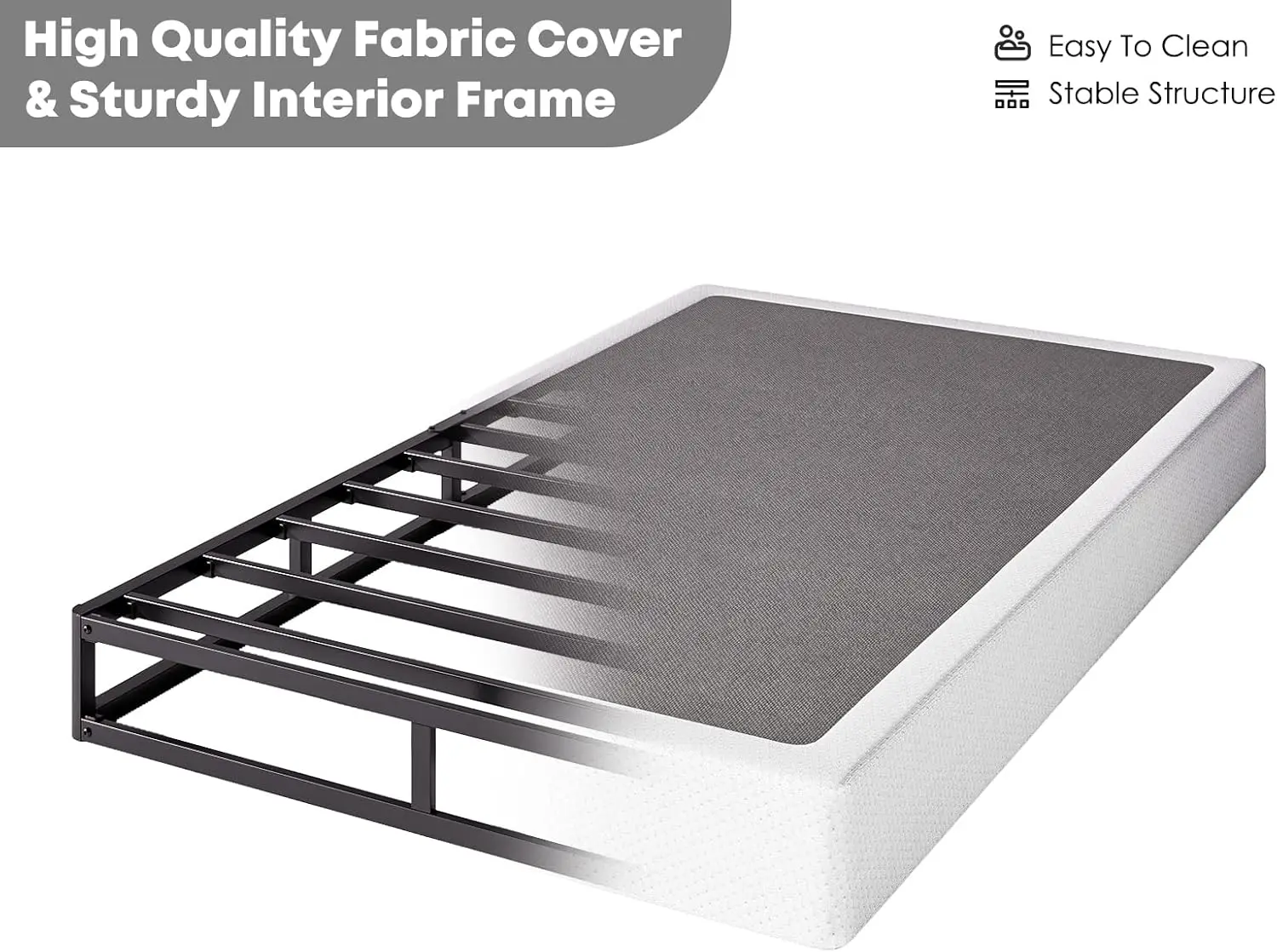 

Двойная-Xl Box-Spring, низкопрофильная Twin Xl Box Spring, сверхпрочная металлическая Xl Twin Box Spring с тканевым покрытием