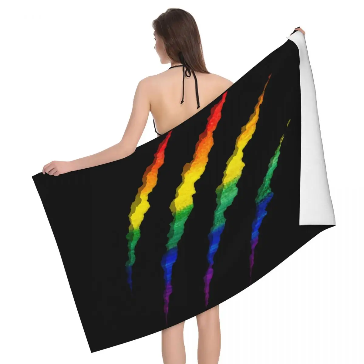 Custom LGBT Ripped And Shredded Bath Beach Towel Microfiber GLBT Gay Lesbian Pride Shower Sports Yoga Towels