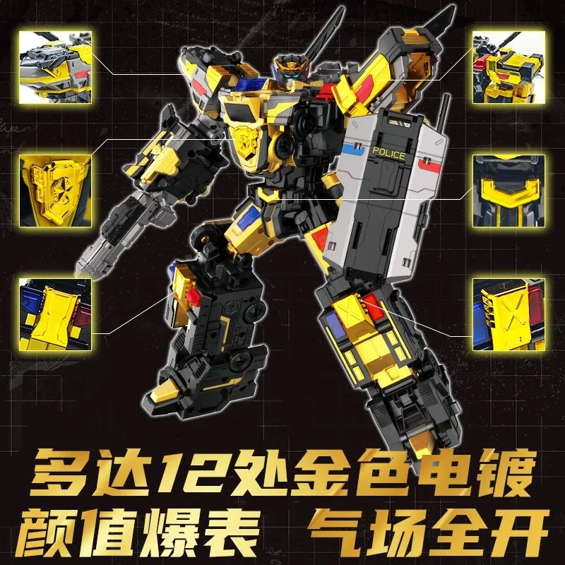 5 in 1 MiniForce Super Poliziotti JUSTICE TITAN Nero Limitato Combina Trasformazione Robot Mini Forza Deformazione Action Figure Giocattoli