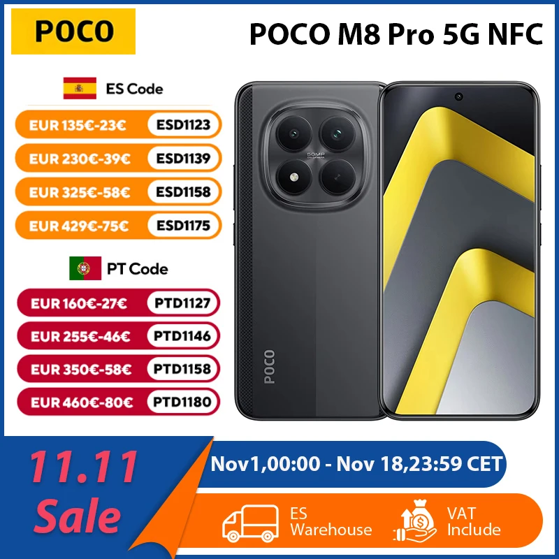 Globális verzió POCO M8 Pro 5G Snapdragon 7s Gen 4 okostelefon 6.83" AMOLED kijelző 50MP kamera 6500mAh akkumulátor Xiaomi mobiltelefon