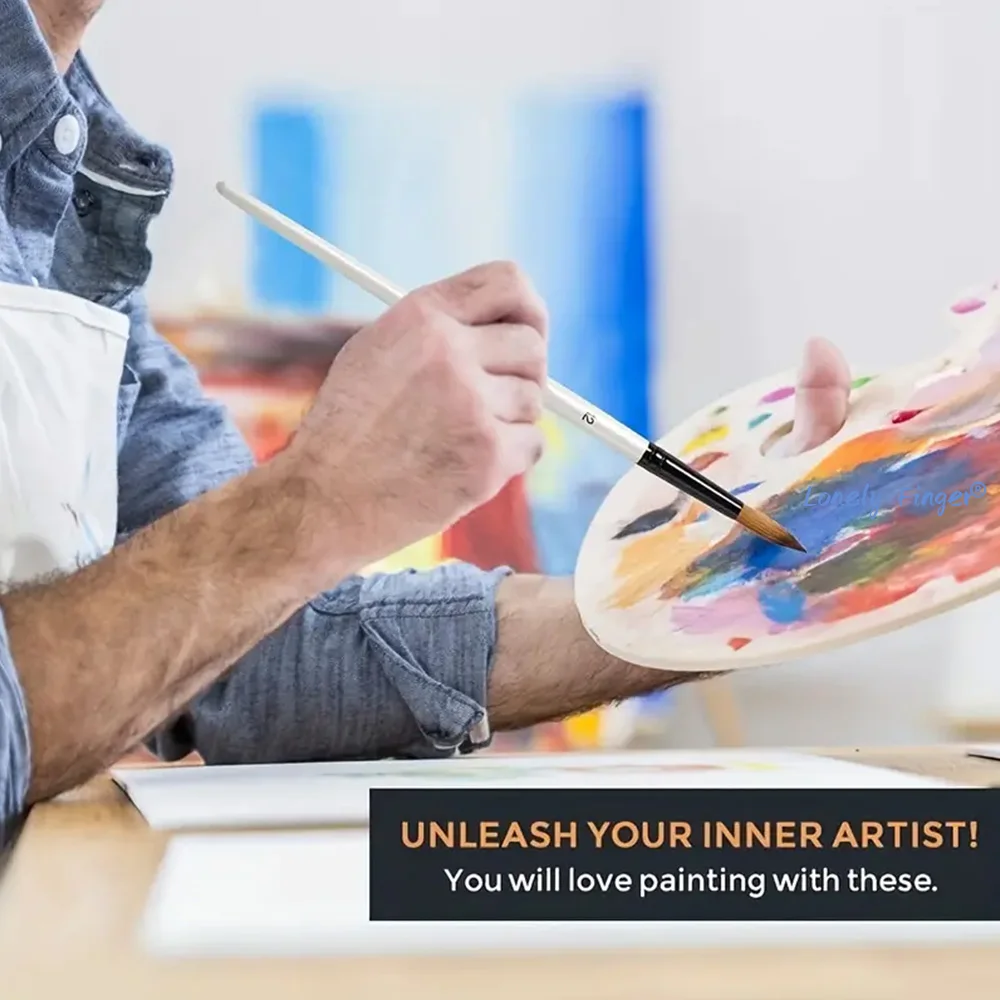 12/48 قطعة من فرش طلاء الأكريليك، مجموعة فرش طلاء شعيرات صناعية احترافية، مجموعة فرش طلاء مسطحة، فيلبرت، مستديرة، زاوية