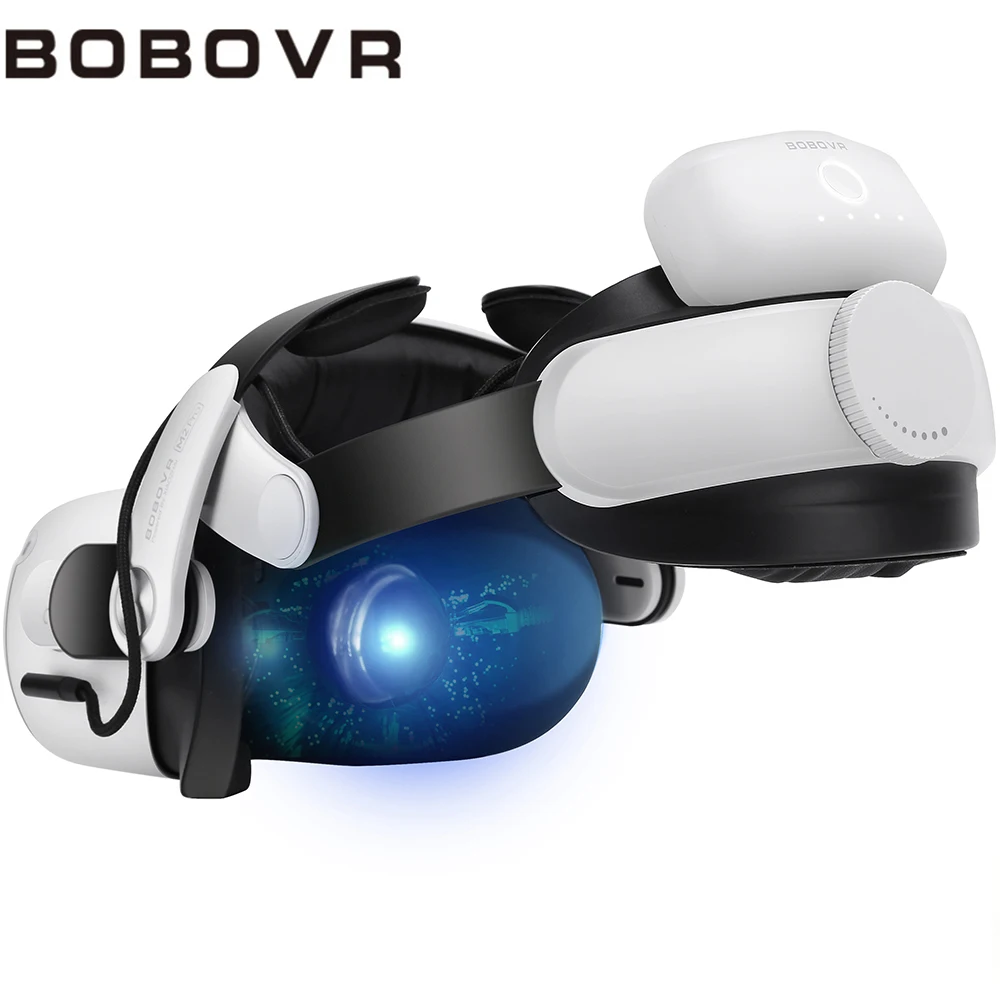 BOBOVR-Correa de cabeza de batería M2 Pro con BOBOVR B2 5200, paquete de energía de batería Compatible con Oculus Quest 2 Halo Strap, accesorios