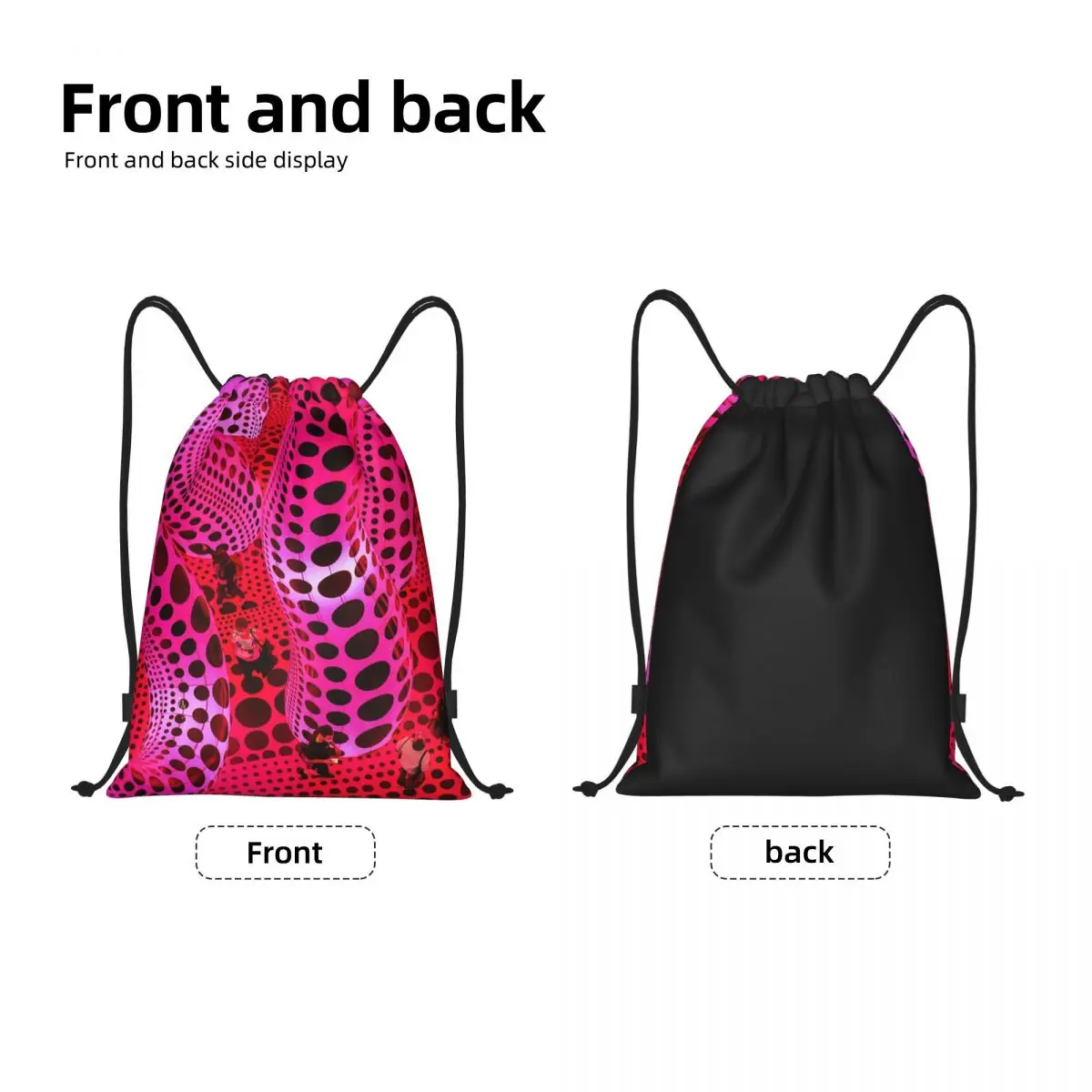 Yayoi Kusama Drawstring Bags Men Women Foldable Gym Sports Sackpack Polkadot Pinky Shopping Storage Backpacks