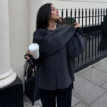 MUJER Plush Winter Coats for Women Asymmetric Scarf Demi-season Jacket for Women Parkas Long Sleeve Padded Coat Woman Jacket 5