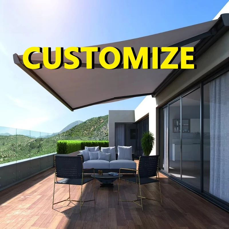 

Any Size Custom Heavy Duty Retractable Awning Windproof Rainproof UV Resistant Outdoor Villa Garden Patio Balcony Shelter