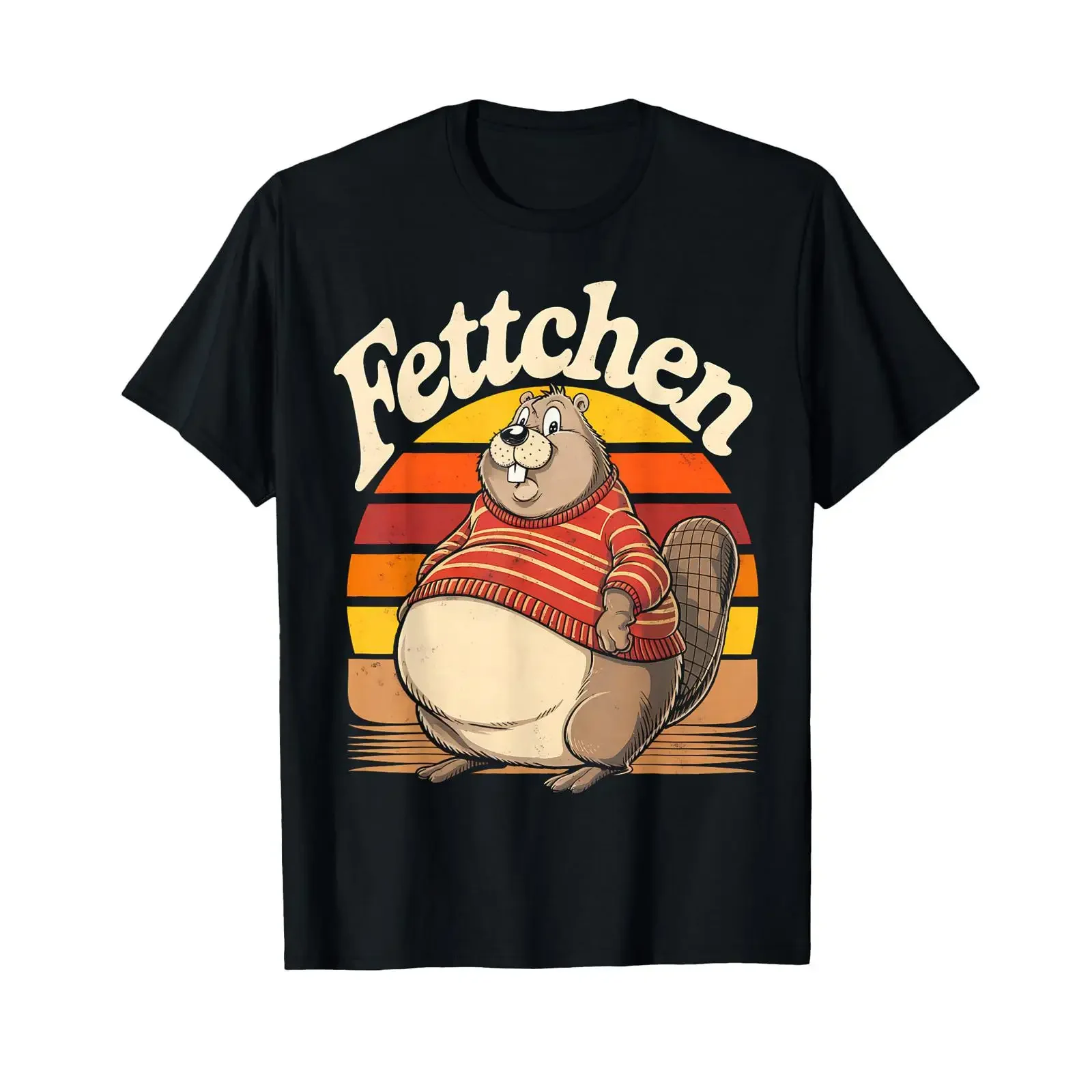 Fettchen Funny Fat Ferret T Shirt black S vintage Washed Breathable Stretched Unisex homme Stylish Soft Comfortable streetwear