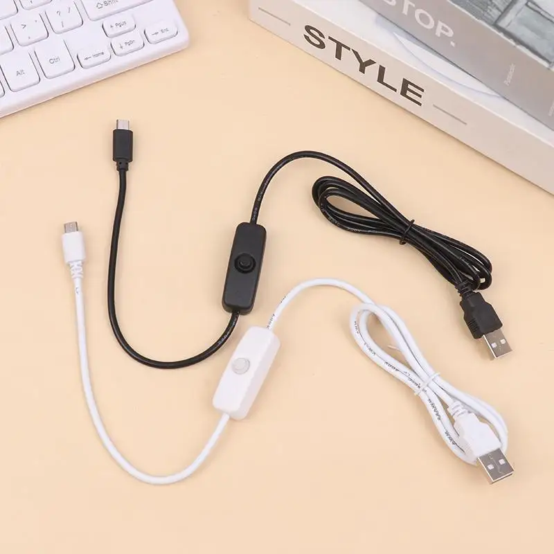 New! USB Type-C Extension Cable With On Off Switch USB To Type C Extension Cable For USB Lamp USB Fan LED Strip Lamp Bulb Light