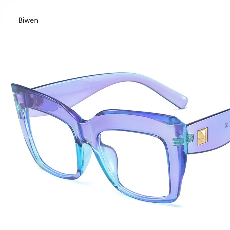 Large Cat Eye Glasses For Women Men Y2K Retro Clear Lens Glasses Trendy Party Favors Spectacles Frame blue light glasses очки image 5