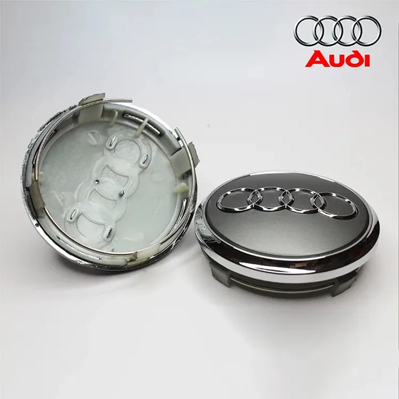 4pcs 77mm Car Wheel Hub Center Caps Auto Rim Covers For Audi Q7 4L0601170 Emblem Decoration Exterior Accessories