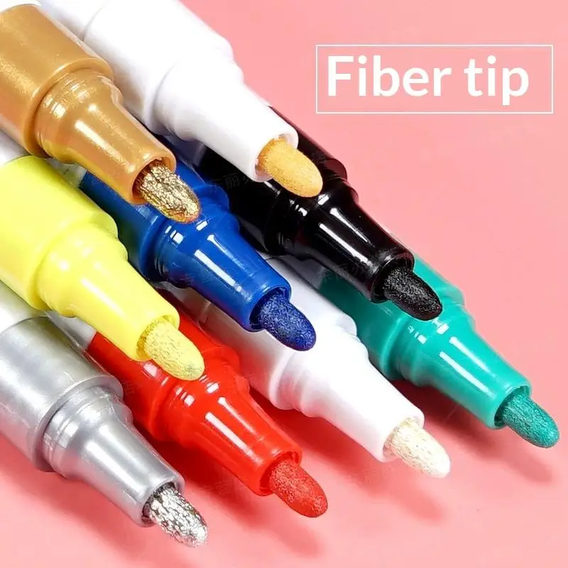 Waterproof 3mm Paint Markers Oil-Based Colorful Metal Pens for Holiday Decoration DIY Hand-painted Projects
