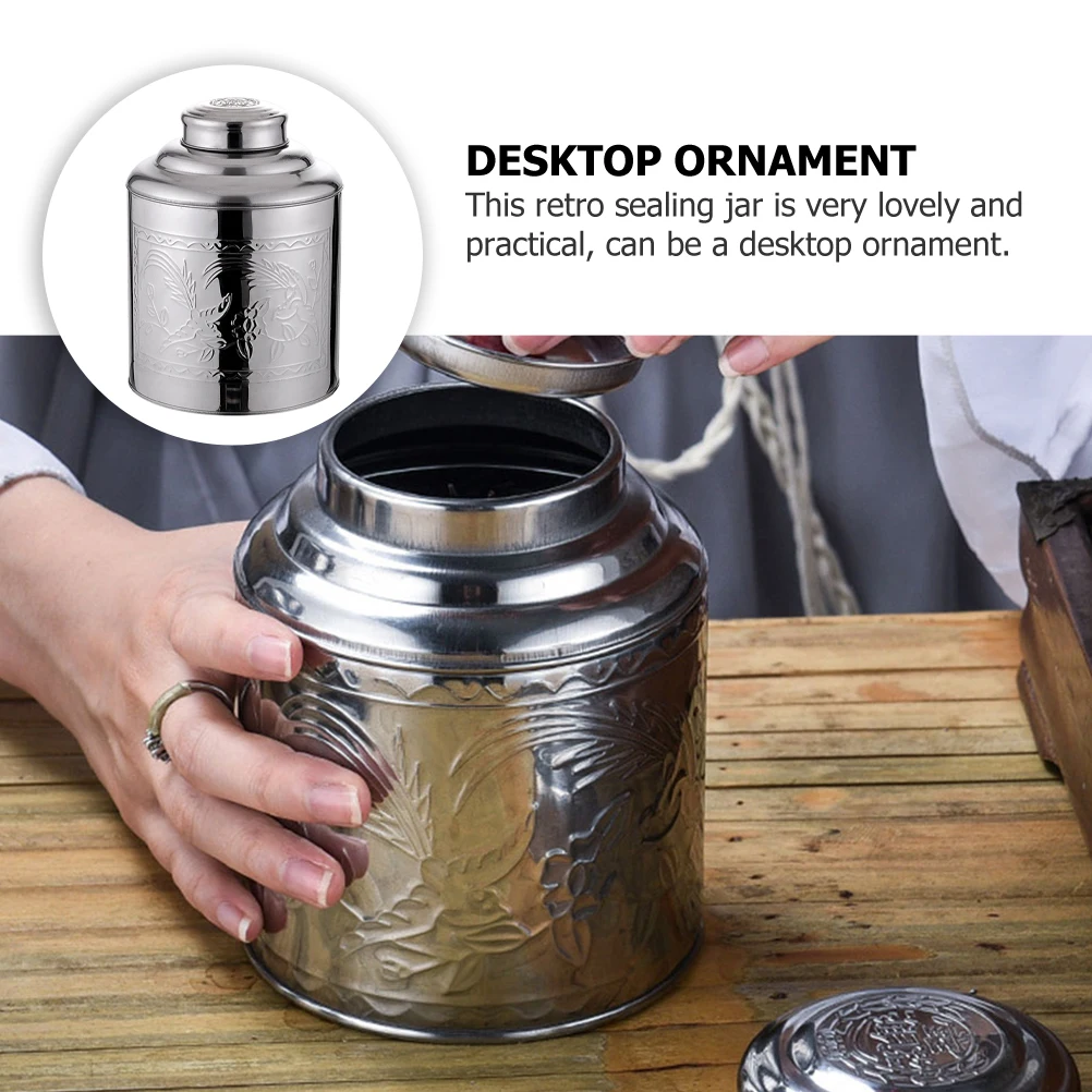 

Stainless Steel Tea Container Canister Multi-function Storage Jars Pot Leaf Kitchen Canisters