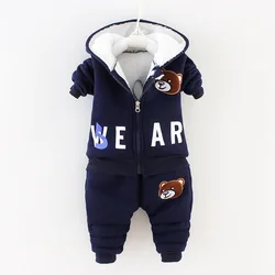 Children's Autumn And Winter Casual Thickened Set Baby Cotton Clothes Padded Warm Suit Boys Girls Coat + Pants Two-piece Sets