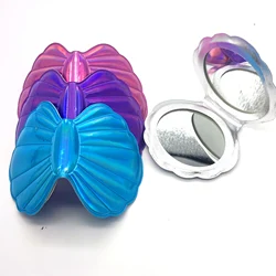 Dream Laser Color Shell Shape Makeup Mirror 2X Magnifying Mirror Portable Double-sided Folding Pocket Kawaii Makeup Accessories