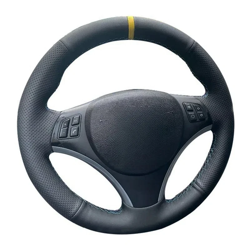 Car Steering Wheel Cover Wrap Anti-Slip Napa Leather Car Accessories For BMW E87 E81 E82 E88 X1 E84 E90 E91(Touring) E92 E93