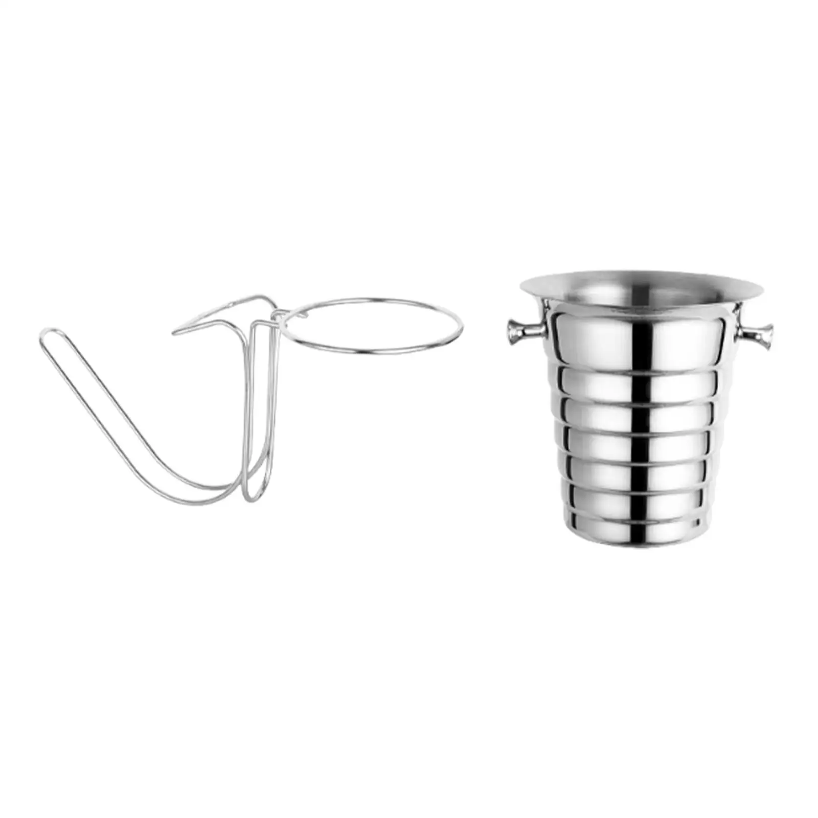 Desktop Ice Bucket Stand Portable Stainless Steel Champagne Cooler Rack for Bar Ktv Club Gatherings