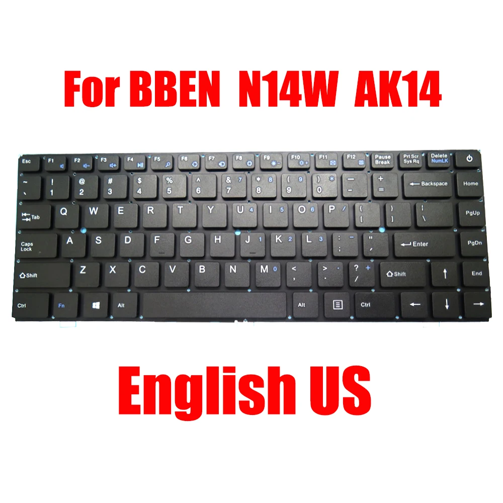 

Replacement Laptop Keyboard For BBEN N14W AK14 English US Black Without Backlit New