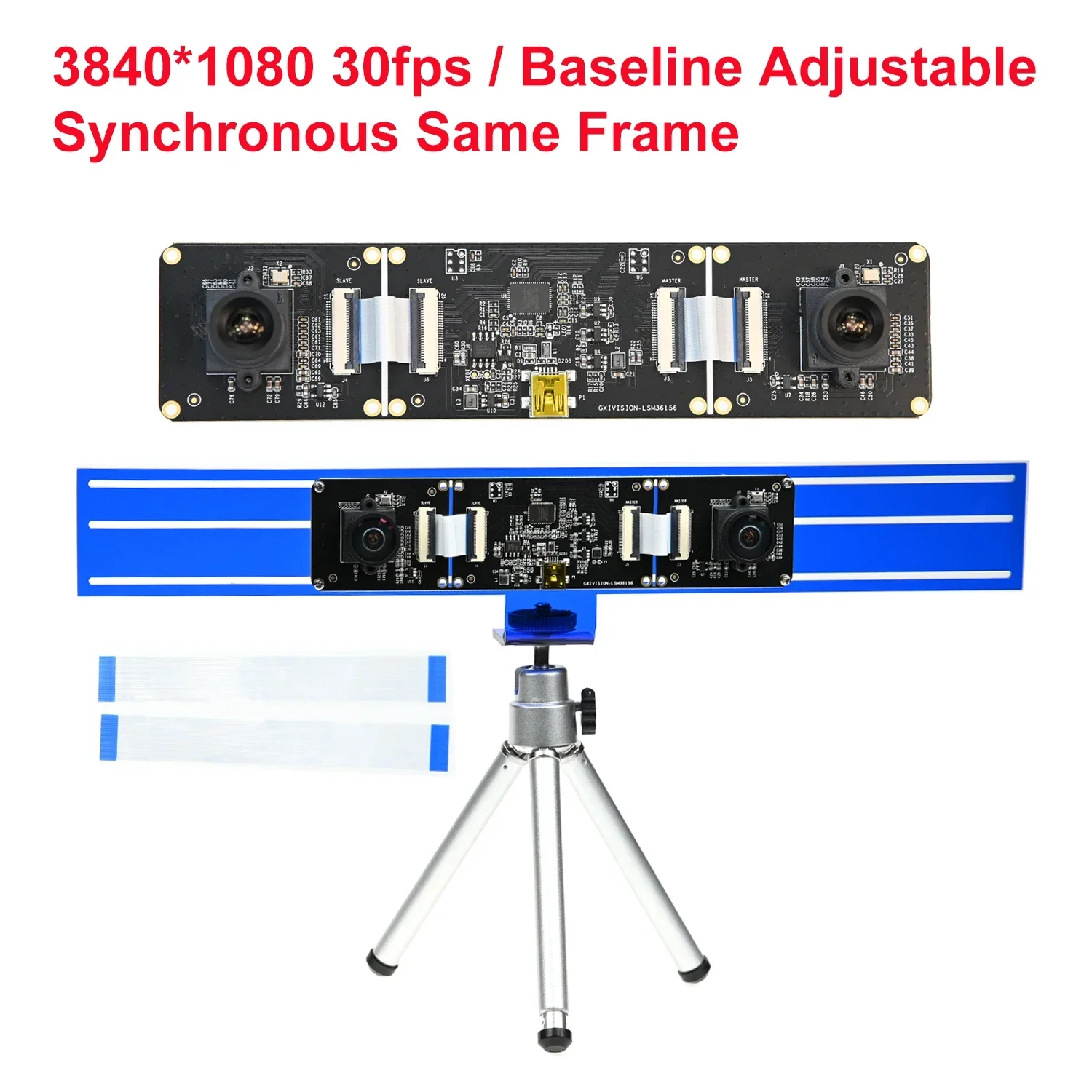 GXIVISION 4MP USB Camera Module Dual Lens Synchronous, MJEG 3840x1080 30fps,Baseline adjustable,3D Stereo VR Face Recognition